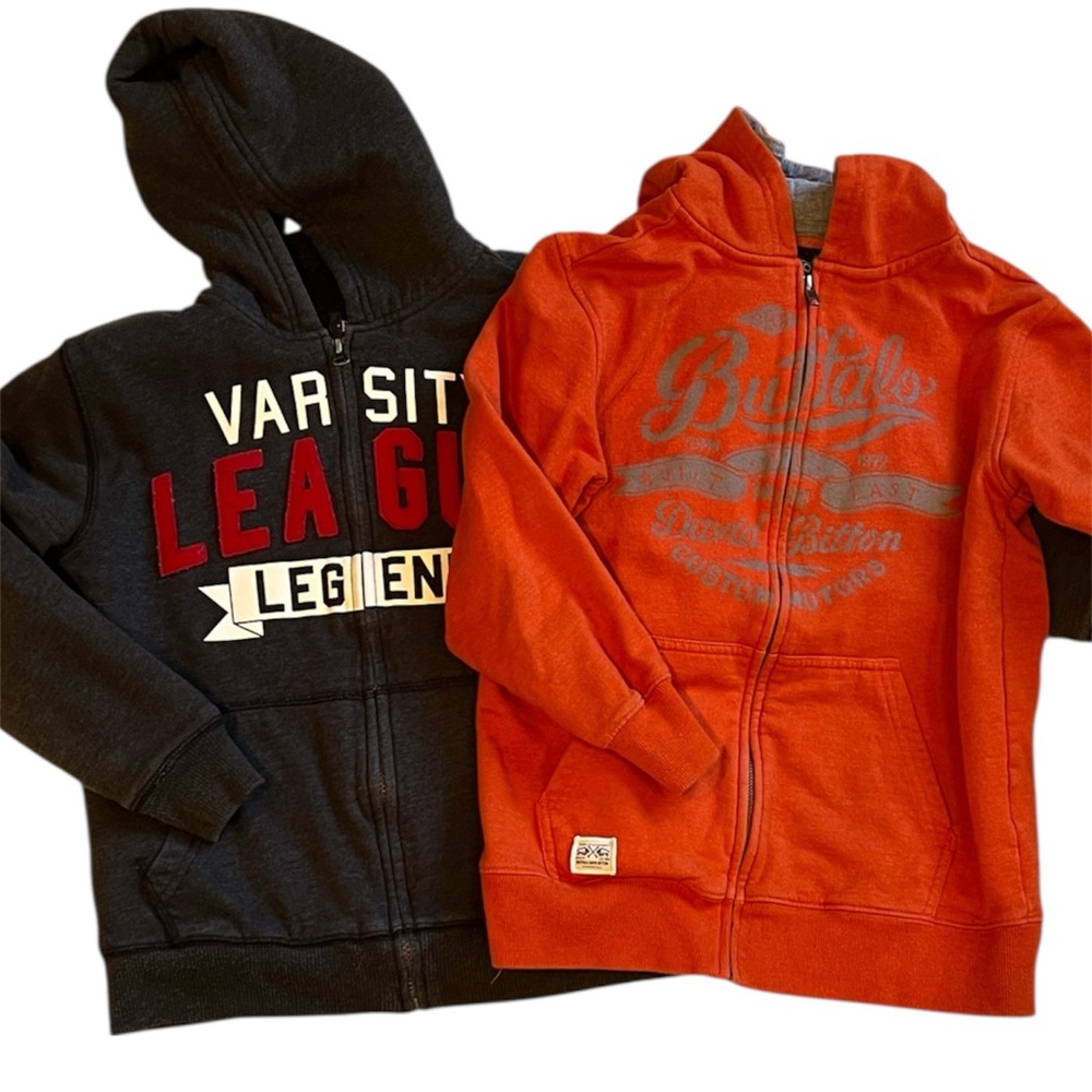 Buffalo David Bitton Kids Hoodie Bundle Charcoal and Orange